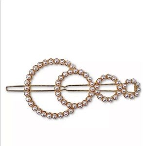 Imitation Pearl Dream Clip – Snap Hair Pin, Crystal Accent NWT